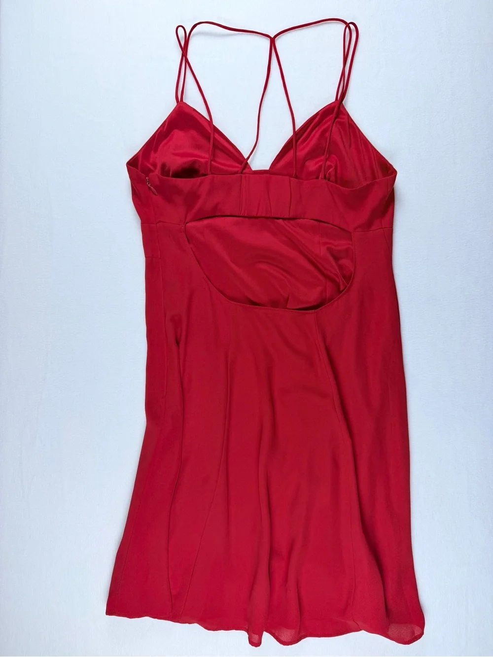 EXPRESS Red Open Back Strappy Cami Mini Dress Size 6 Cocktail Party Date Night - Picture 6 of 8